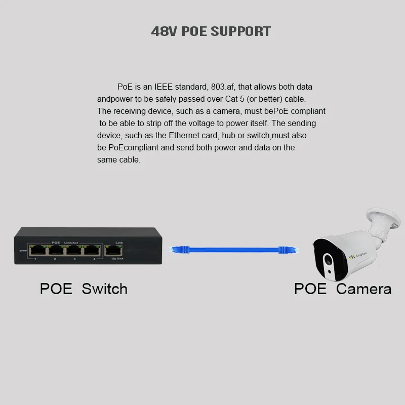 Kingcam 3.6 мм 6 8 объектив 4MP металла безопасности 48 В POE IP Камера Товары теле и
