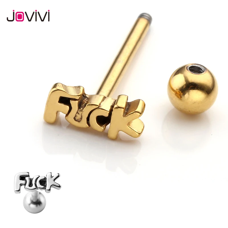 JOVIVI 14G 1.6mm Labret Bar Lip Ring Piercing Langue Barbells Stainless
