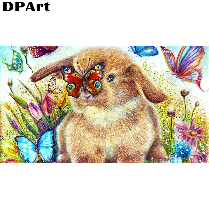 

Diamond Painting Full Square/Round Drill Lovely Rabbit 5D Daimond Embroidery Crystal Painting Cross Stitch Kit Rhinestone L304