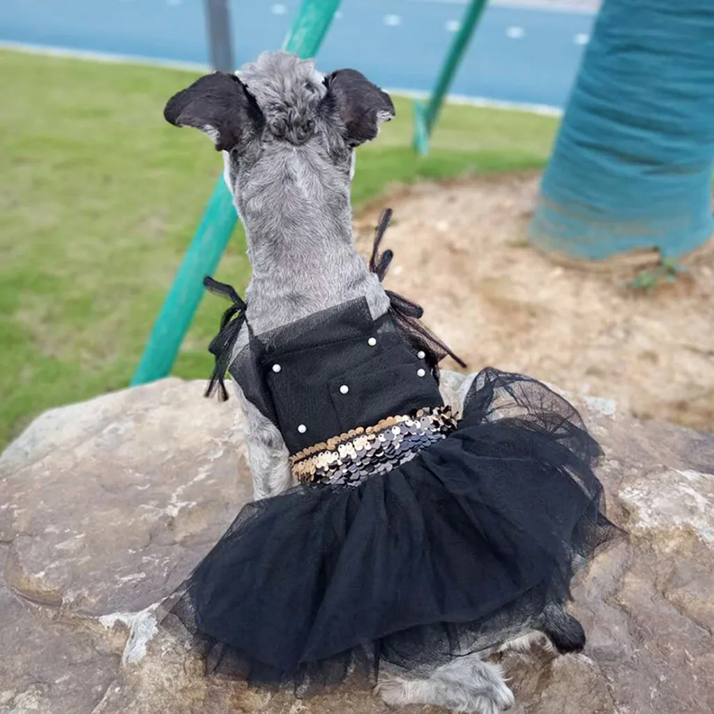 

Fashion Pet Dog Spring And Summer Breathable Pearl Sling Cat Skirt Dog Lace Skirt Pet Dog Clothes For Dogs Pets Costume Clothing