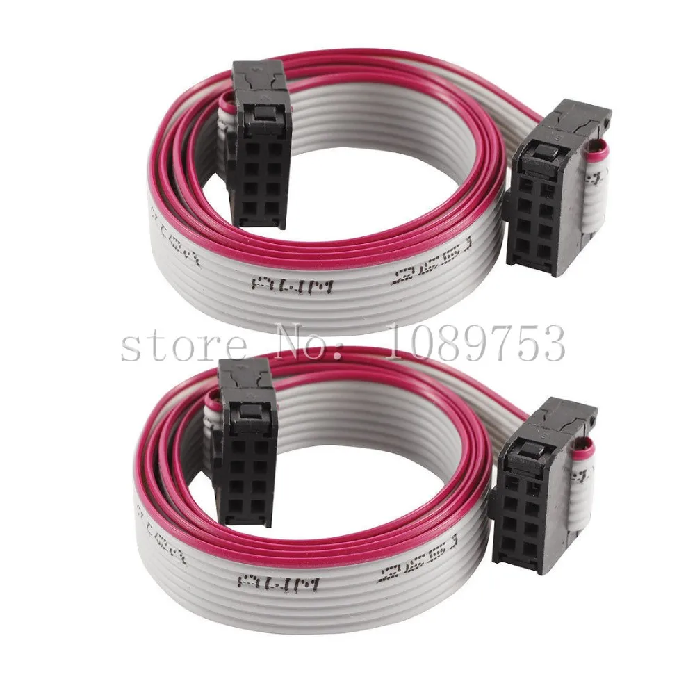 2 Pcs 50cm IDC 8 Pin Hard Drive Extension Wire Flat Ribbon Cable for Motherboard