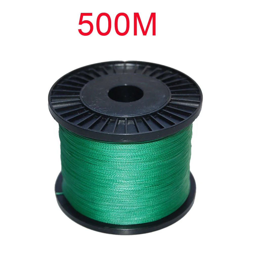

Hyaena 500m 100% PE Braided Fishing Line Green 4 Strands Braid Multifilament Super Strong Fishing Lines 10LB-45LB