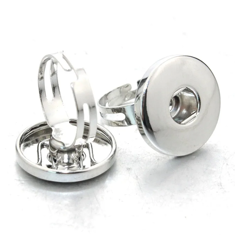 10 шт Круглые регулируемые 18 мм кольца на кнопках ювелирные изделия для шармов на кнопках 5350