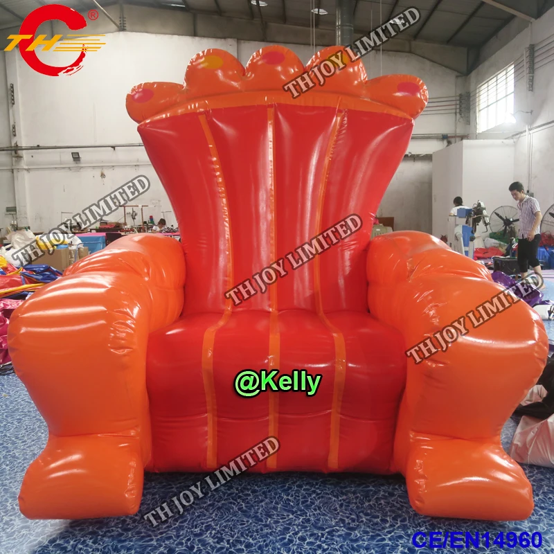 customized 2m 6.5ft high giant inflatable throne chair for sale