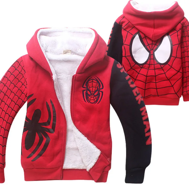 Nouveau Rouge Hiver 2022 Spider-man Veste à Capuche Enfants Manteau Chaud D'hiver | FR