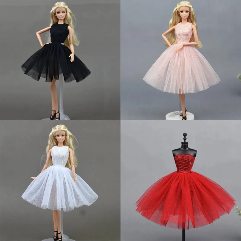 CXZYKING New Clothes For Barbie Fashion Lady Black White Handmade Party Dresses Outfit for Barbie Doll