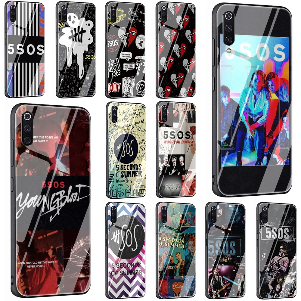 

5 Seconds of Summer 5SOS Tempered Glass Phone Cover Case For Xiaomi Mi 8 9 Redmi 4X 6A Note 5 6 7 Pro Pocophone F1