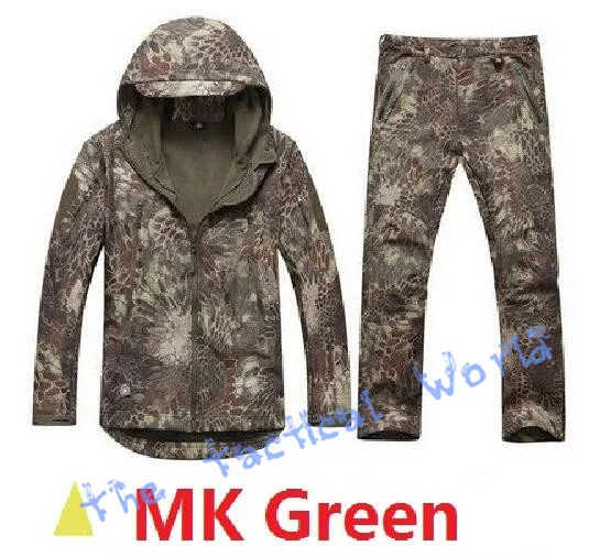 MK Green Мужские уличные водонепроницаемые куртки TAD V 5,0 Softshell охотничий наряд Термоодежда Тактический походный страйкбол спортивный костюм - Цвет: MK Green