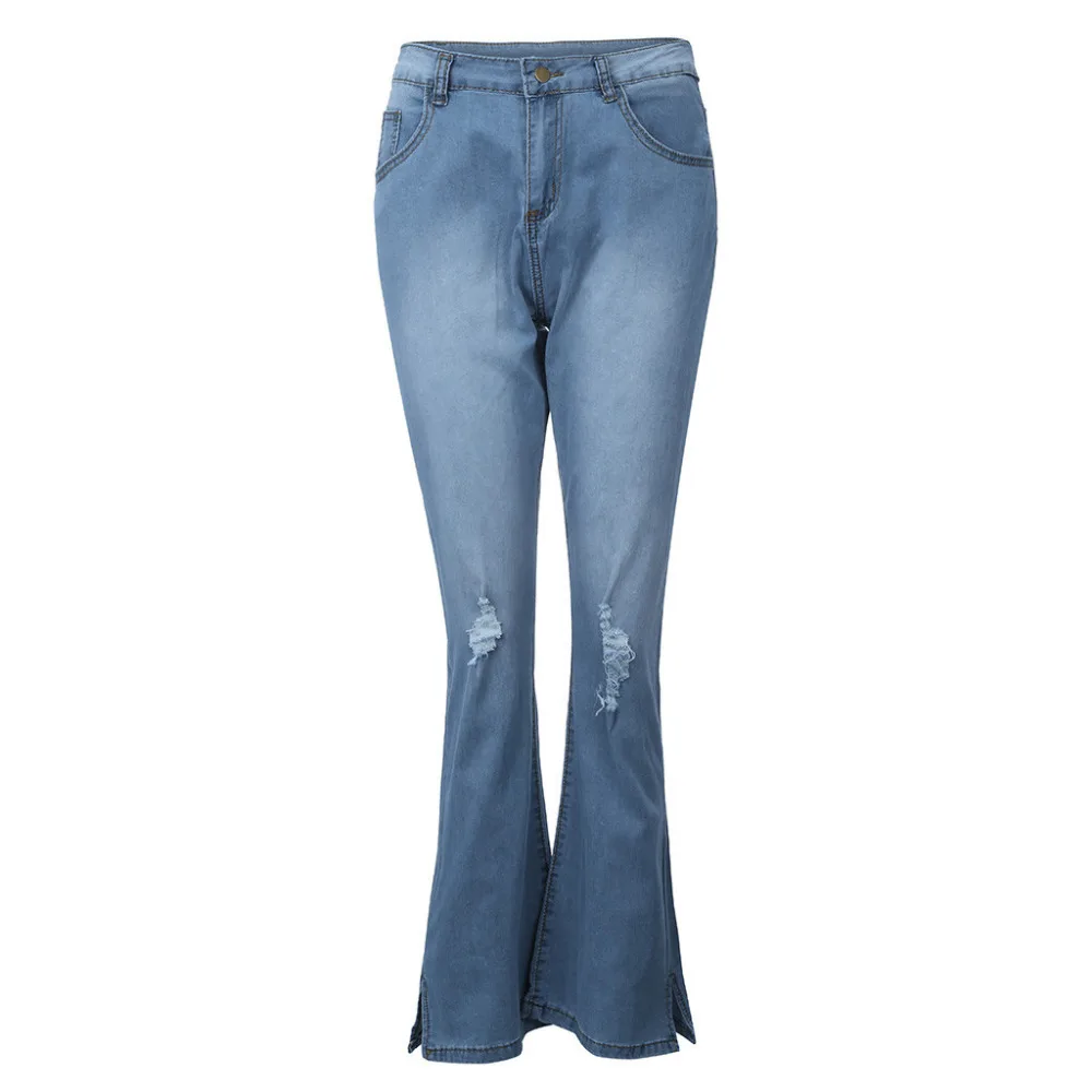 Women Pants 2019 Summer Women Jeans High Waist Tight Denim Jeans Push Up Pants Sexy Stretch Pants Blue Bell Bottom Jean Woman H4