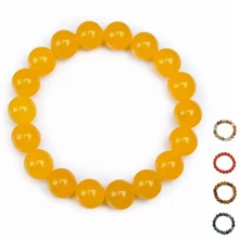8-10 мм натуральный агат янтарный камень браслеты Любовь браслет на запястье драгоценные камни браслет овальный изумруды Янтарный смешанный цвет в ассорт