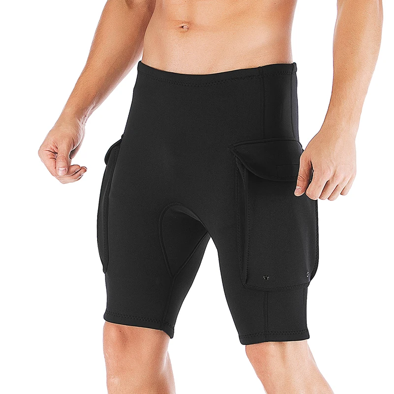 SBART 3 мм неопрен гидрокостюм для серфинга брюки с карманом черные короткие штаны для мужчин держать тепло купальники Сноркелинг Рашгард шорты N
