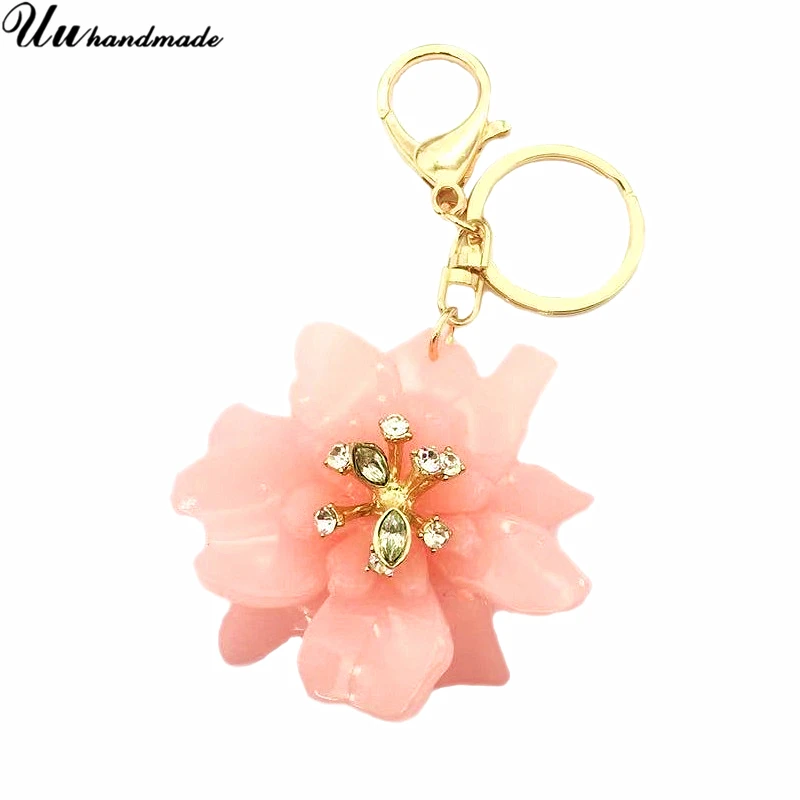 

Fashion Acrylic Big Flower Keychain key ring chaveiro llaveros sleutelhanger Women Porte Clef Chain 2018 Jewelry Charms llavero