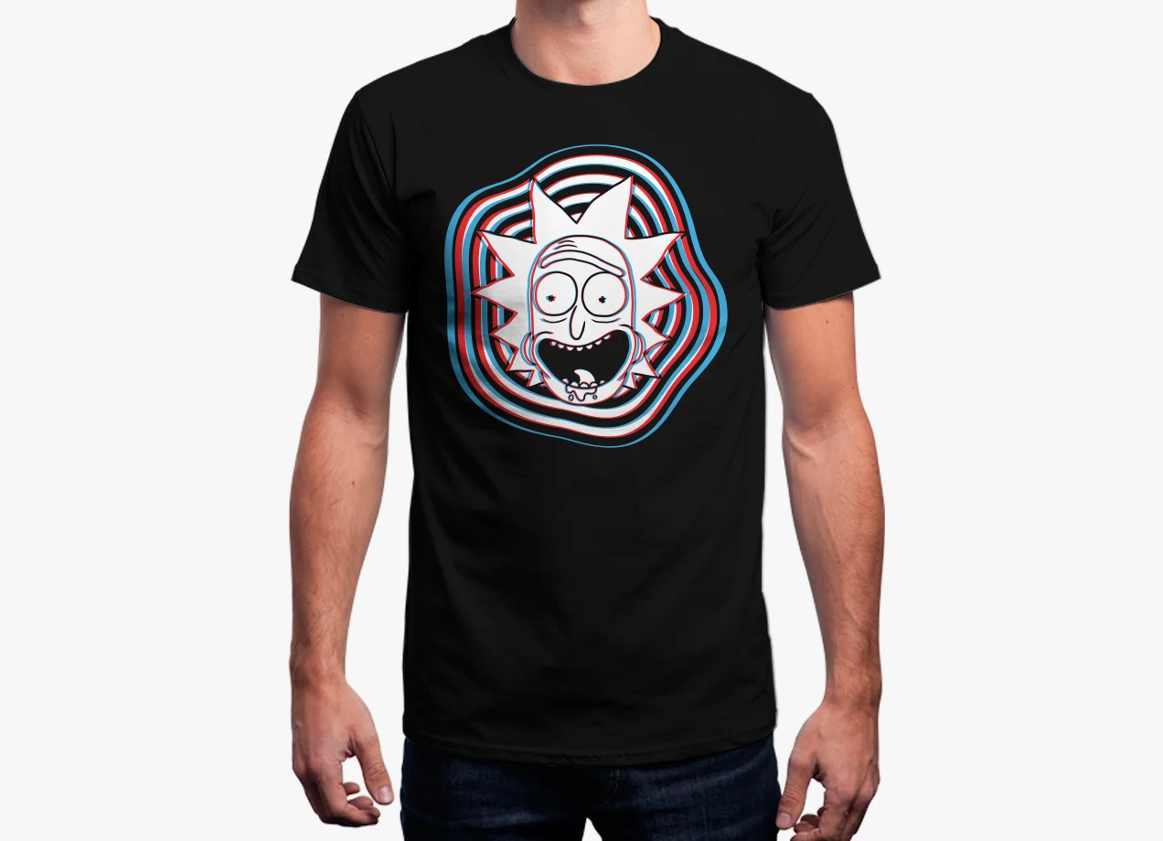 

Glitch Rick And Morty T-Shirt t shirt funny streetwear tee Cotton O-Neck