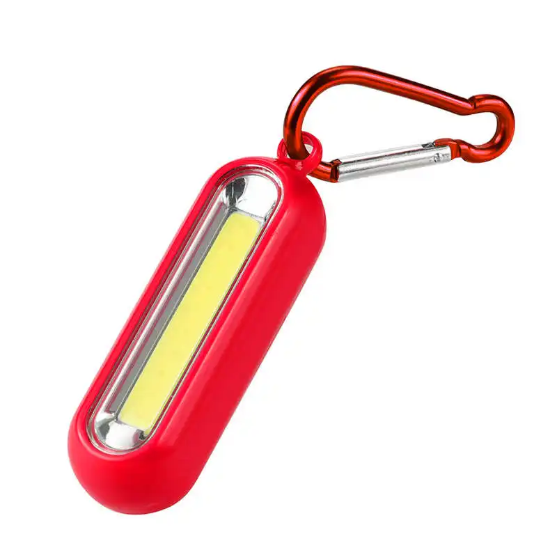 1xPortable COB LED Flashlight Carabiner Keychain Camping Light Hiking Torch Gift powerful led flashlight fanatic #4S14 (1)