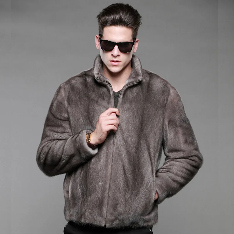 S/6XL мужской тонкий крой теплый искуственный Мех Верхняя одежда Повседневная