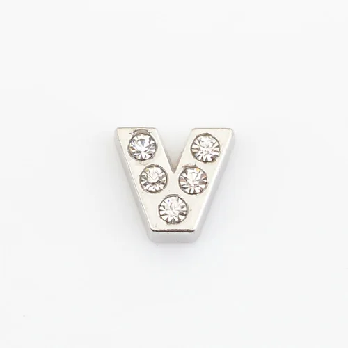 Letter V Floating charms,Fit floating charm lockets FC0001 Vin Beads