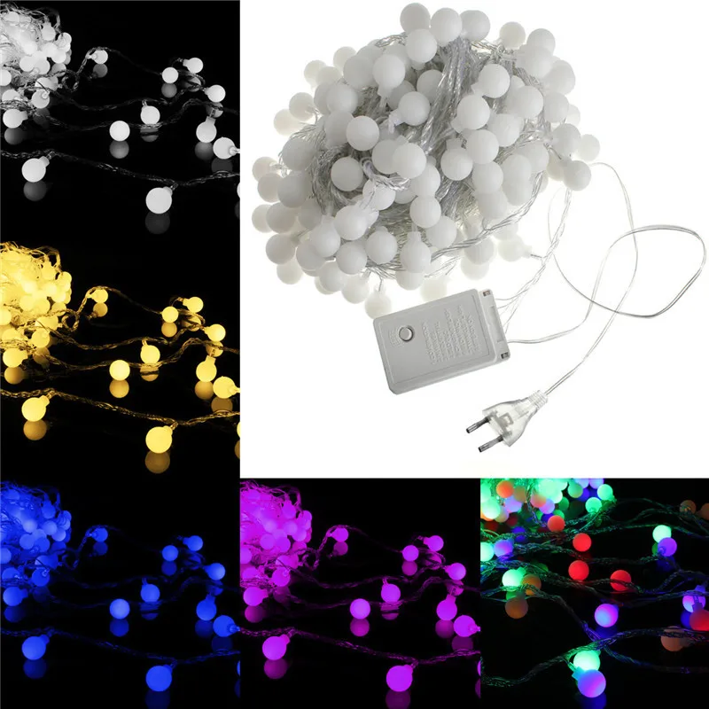 20m 200 Led Colourful Balls Fairy String Decorative Lights Battery