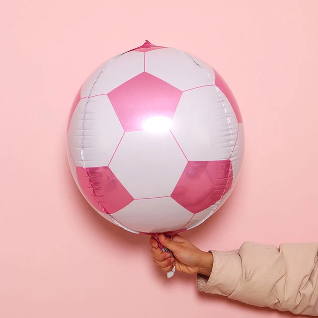 Футбольные праздничные гелиевые шары из джерси в стиле «Барселона», украшения для мальчиков на день рождения, латексные футбольные принадлежности, детские игрушки, воздушные шары - Цвет: 4D football pink