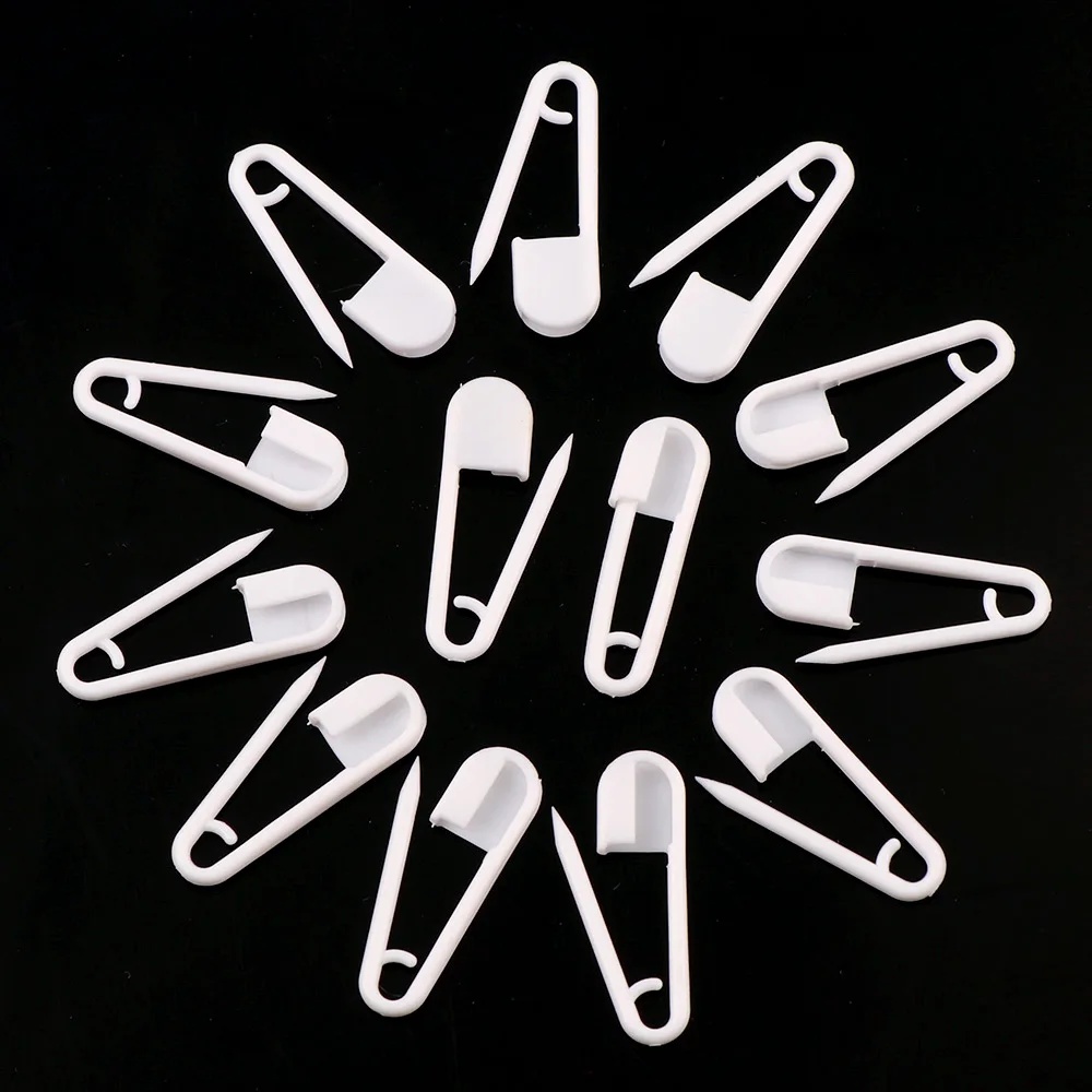 100Pcs/set Safety Plastic Tag Pin Black White Solid Color Fastener