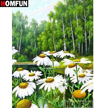 

HOMFUN Full Diamond "Flower landscape" DIY 5D Diamond Painting Cross Stitch Home Decor Picture Of Rhinestone Handmade A26179