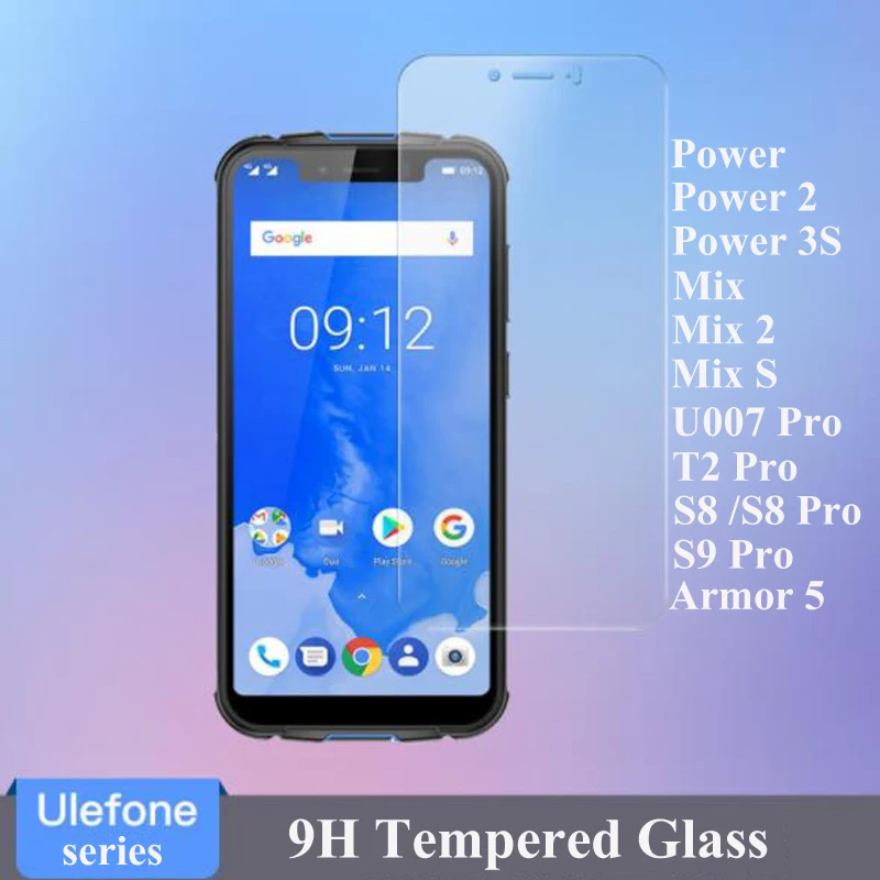 

2PCS Ulefone Mix 2 S T2 S8 S9 Pro Power 2 3 3S U007 Pro Armor 5 Tempered Glass 9H High Quality Protective Film