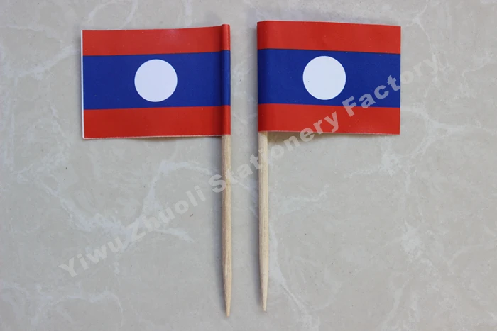 Бесплатная доставка Laos флаг зубочистка 3.5X2.5CM 300 ⑤ пакет Лаос национальный