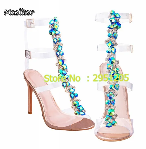 clear gladiator heels