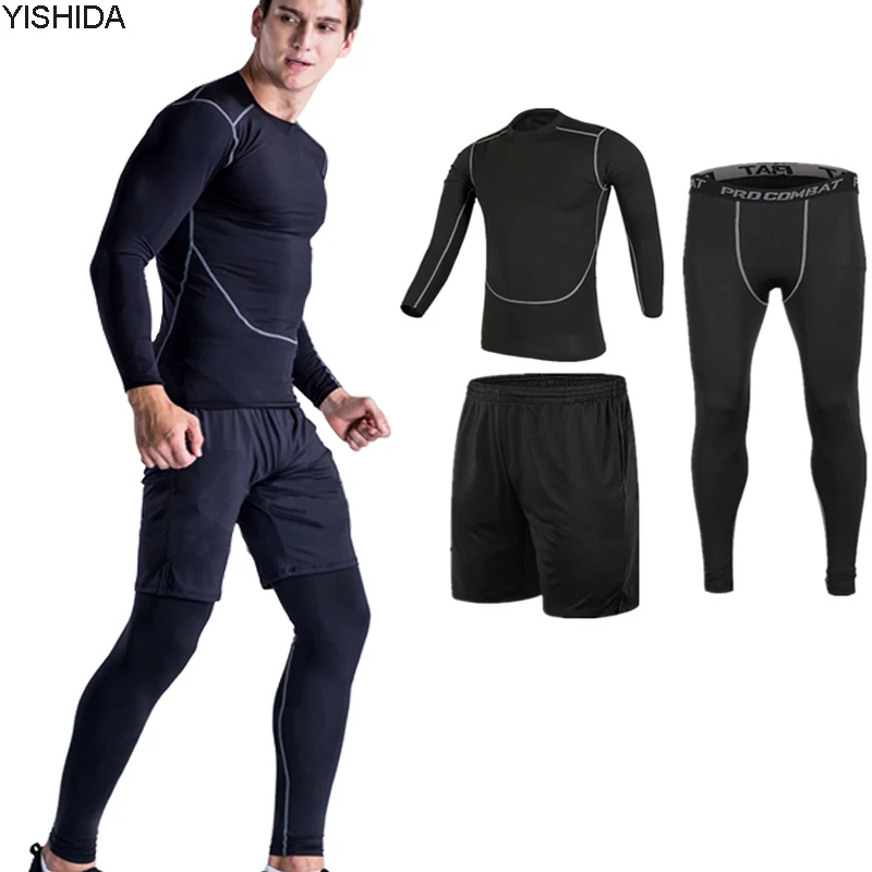 Спортивные костюмы из 3 предметов, мужские спортивные комплекты, колготки для бега, компрессионная одежда для бега, спортивные костюмы для бега, BaseLayer