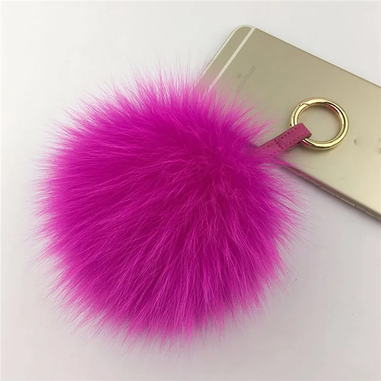 Fashion-11-Colors-10cm-Fox-Fur-Ball-Keychain-Fur-Pompons-Keychain-Keyring-Llavero-Pom-Pom-Keychain