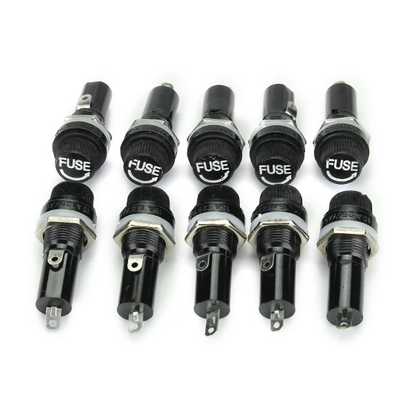 10pcs Electrical Panel Mounted Glass Fuse Holder For Radio Auto Stereo