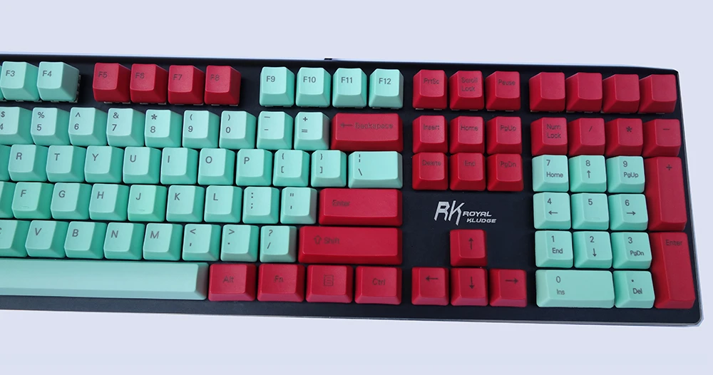 NPKC OEM PBT Keycaps красно мятный смешанный ANSI макет 61 клавиша 87 клавиш 108 для Cherry MX
