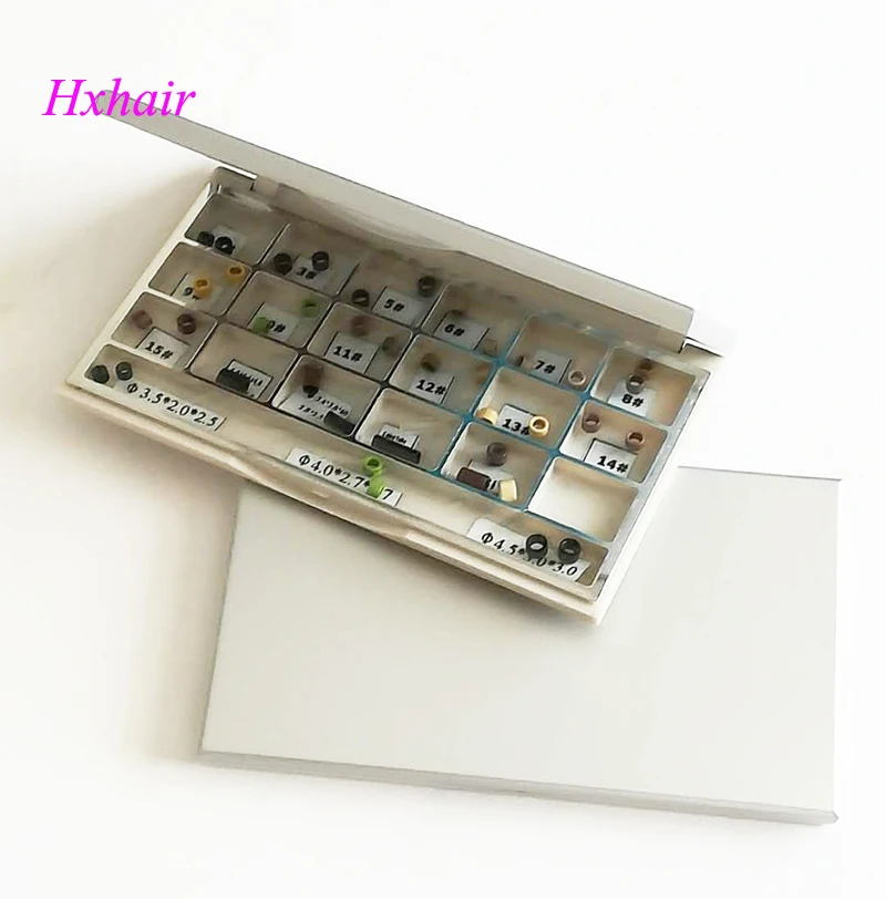 - 10pcs Color Chart of Rings / Micro Ring Links / Pre-Bonded I-Tip Hair Extension Tools