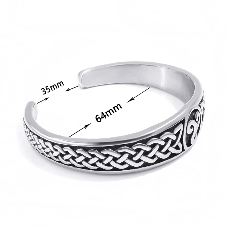 Elfasio Womens Mens stainless steel Bracelet Silver Tone Classic Celtic Knot with Irish Pattern Jewelry