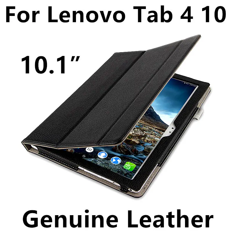 Чехол из воловьей кожи для Lenovo Tab 4 10 защитная пленка натуральной умный чехол