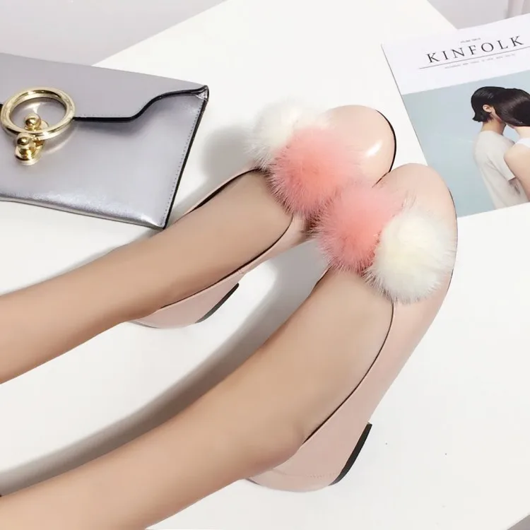 

The new flat shoes with flat circular header ball leather single shoes lighter doug sweet joker for women's shoes