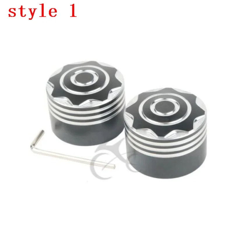 

Motorcycle Black Aluminum Front Axle Nut Covers For Harley Road King Softail Tour Glide Electra Street Glide Dyna FLHR FLTCU