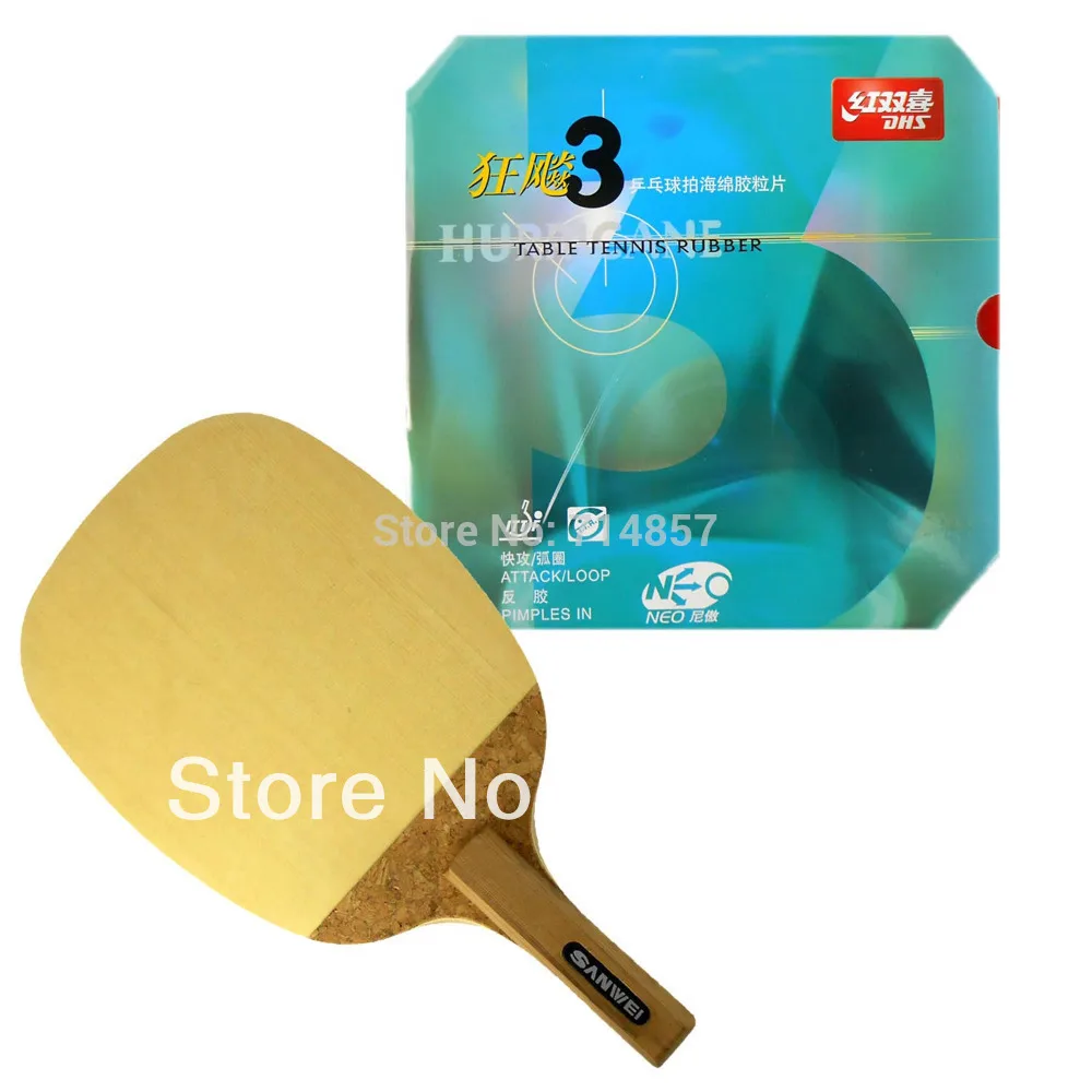 

Original Sanwei R1 Japanese penhold blade + DHS NEO Hurricane3 rubber with sponge for a table tennis racket Japanese Penhold JS