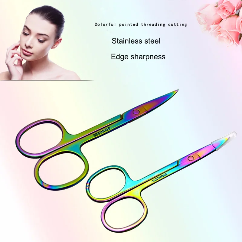 

High Qual 2018 Lady Stainless Steel Sharp Tip Eyebrow Makeup Scissors Face Hair Trimming Tweezer Scissors Beauty Tool 88