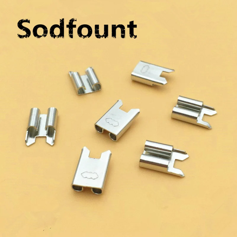 

100pcs 6.3 Inserts Plug Spring Terminal PCB Solder lug type thickness 0.4 twolegs,female Terminal PCB welding sheet