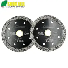SHDIATOOL 2pcs Diamond Hot-pressed Sintered Cutting Disc Tile Mesh Turbo Blade Marble Cutting Wheel Multi Materials Saw Blade 5pcs diameter 4 5 hot pressed sintered mesh turbo diamond saw blade dry or wet cutting disc 115mm diamond wheel hard material