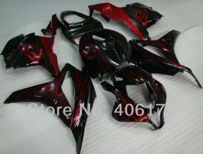 F5 2009-2012 обвес для CBR600RR F5 09 10 11 12 Красный Пламя мотоцикла обтекатель комплект(литье под давлением