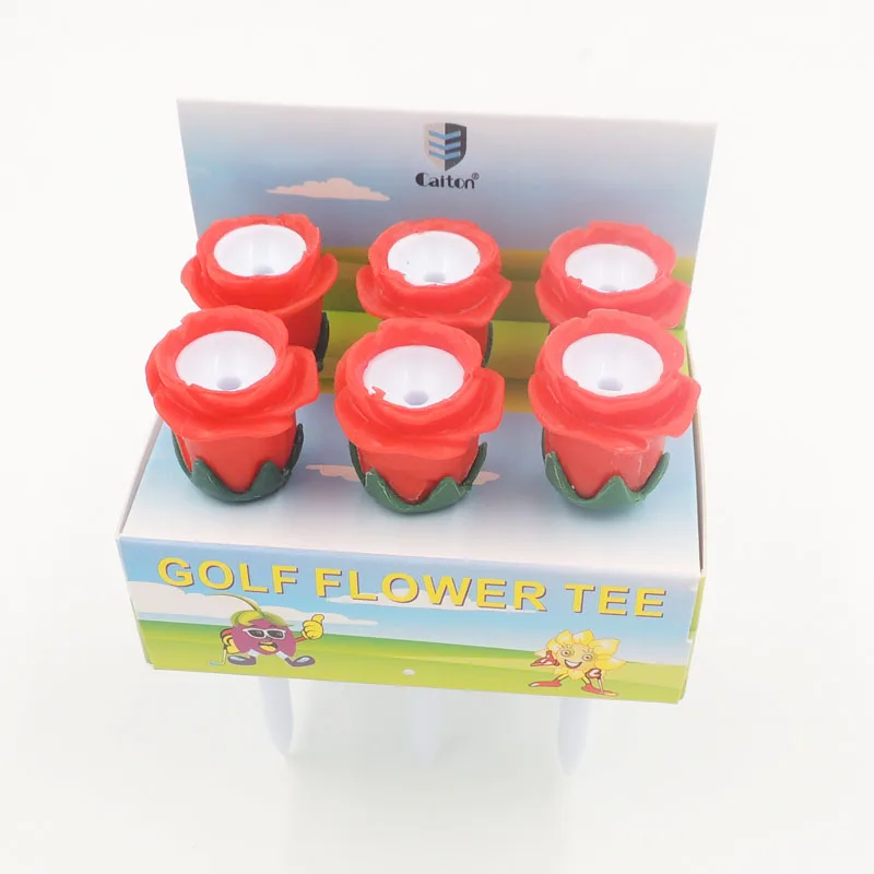 6Pcs/box golf flower tee Rubber with plastic 83mm golf ball tee 6Pcs/box golf flower tee Rubber with plastic 83mm golf ball tee