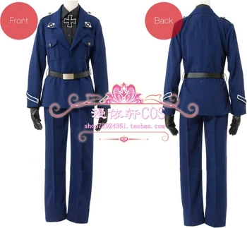 

Hot APH Axis Powers Hetalia Prussia Military Uniform Full Set Cosplay Costume Unisex Halloween Clothing Plus Size