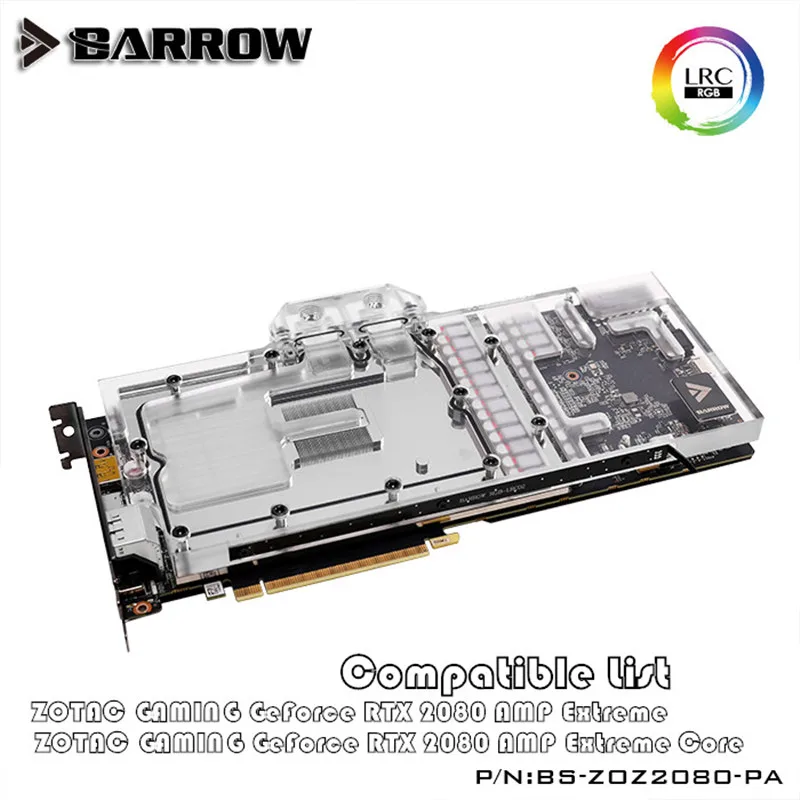 Barrow VGA блок для ZOTAC GAMING GeForce RTX 2080 AMP Extreme Core GPU Water Block|Кулеры/вентиляторы/системы