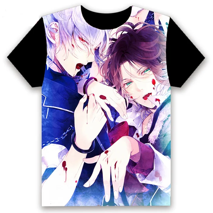 Модная мужская футболка, аниме, DIABOLIK LOVERS, Sakamaki Shu sakamaki reiji, косплей, короткий рукав, унисекс, повседневная черная футболка, топы, лето