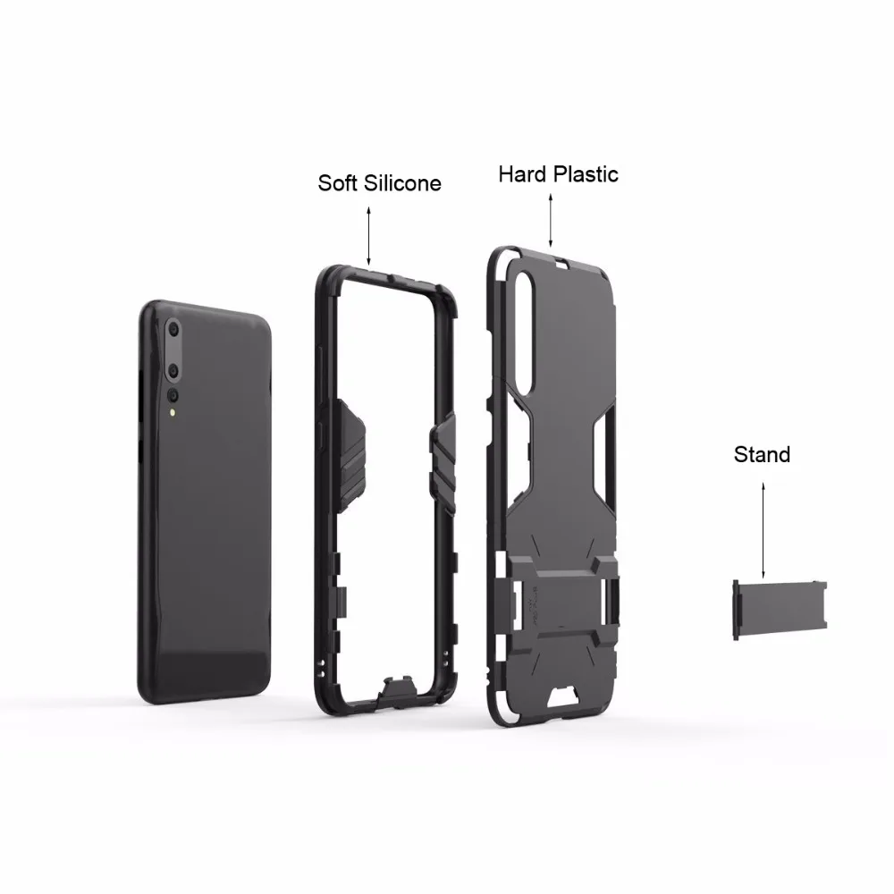 Броня ударопрочный Жесткий Щит Обложка для huawei P20 Pro силиконовый чехол мягкий