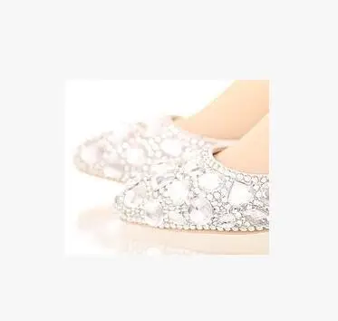 Свадебные туфли-лодочки с серебряными цветами и стразами; вечерние туфли на высоком каблуке 7,5 см; туфли Золушки со стразами; Свадебная обувь - Цвет: Слоновая кость