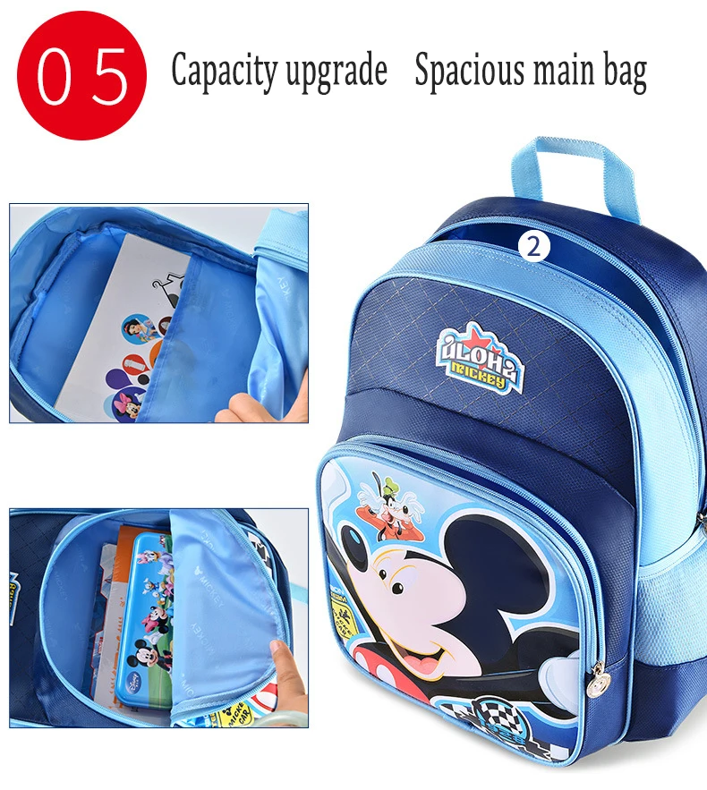 Disney бренд Микки Классический рисунок студент Back Pack Дети сумка Детская рюкзак школьный для мальчиков и девочек Bagpack Класс 1-6