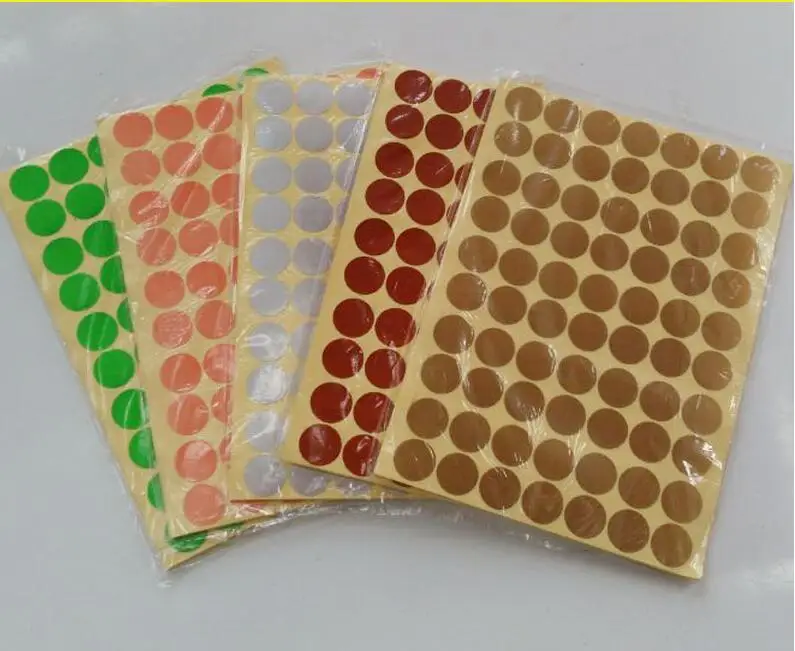 

1050Pcs Dots colorful Label Stickers Round Diameter 19mm coated paper for Cover Notice Tags Labels 15 sheet /set