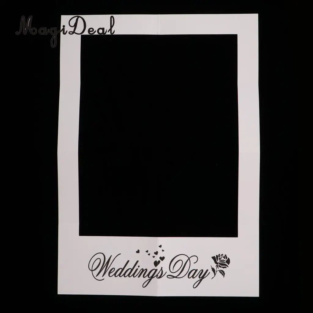 

MagiDeal Wedding Day Photo Booth Prop Paper Selfie Frame Background Party Decoration